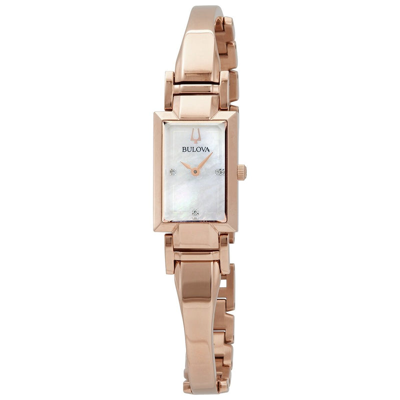 Bulova Classic Quartz Diamond Mother of Pearl Dial Ladies Watch #97P142 - Watches of America