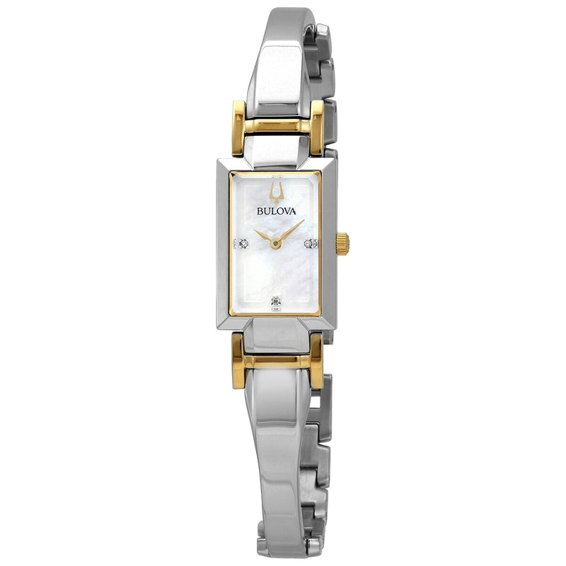 Bulova Classic Quartz Diamond Mother of Pearl Dial Ladies Watch #98P188 - Watches of America