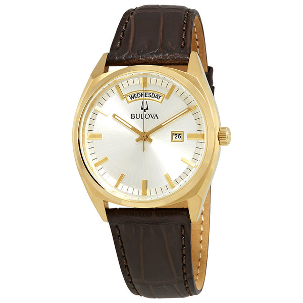 Bulova Classic Silver Dial Leather Men's Watch #97C106 - Watches of America