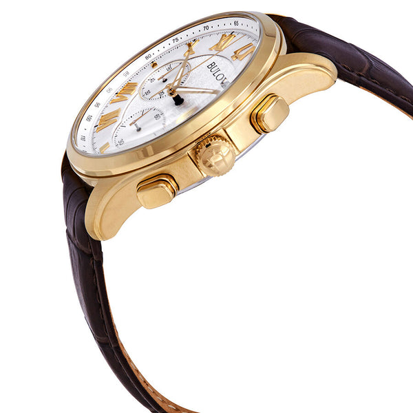 Bulova Classic White Textured Dial Men's Chronograph Watch #97B169 - Watches of America #2