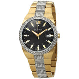 Bulova Crystal Black Bi-level Sunray Dial Men's Watch #98B235 - Watches of America