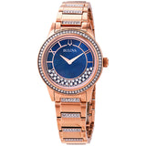 Bulova Crystal TurnStyle Blue Mother of Pearl Dial Ladies Watch #98L247 - Watches of America