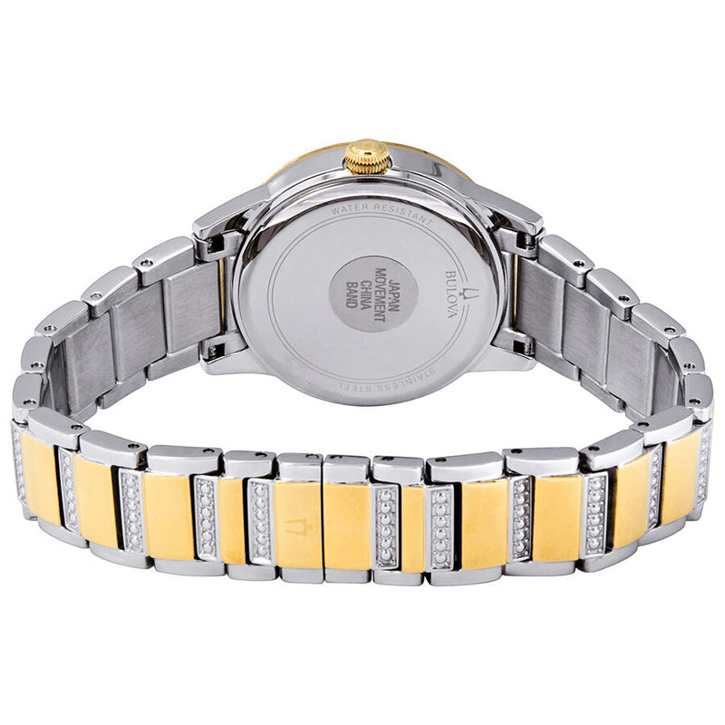 Bulova Crystal Turnstyle Mother of Pearl Dial Two-tone Ladies Watch #98L245 - Watches of America #3