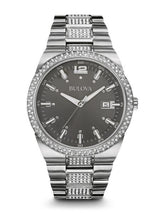 Bulova Crystals Quartz Grey Dial Men's Watch #96B221 - Watches of America