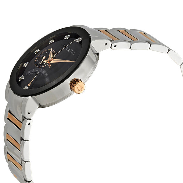 Bulova Diamond Black Dial Two-tone Men's Watch #98D129 - Watches of America #2