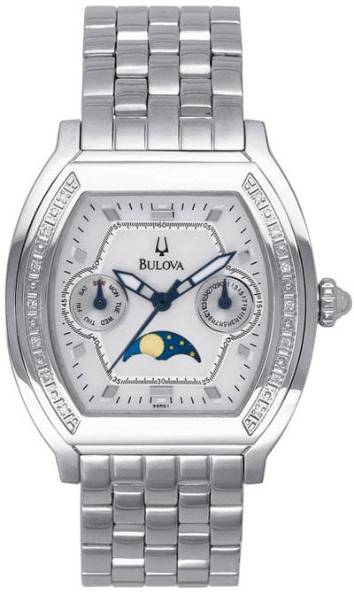 Bulova Diamond Moonphase Ladies Watch #96R51 - Watches of America
