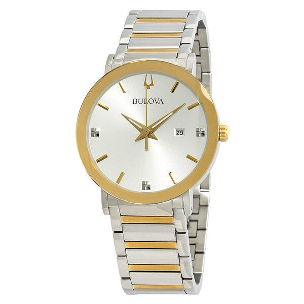 Bulova Diamond Silver Dial Men's Watch #98D151 - Watches of America