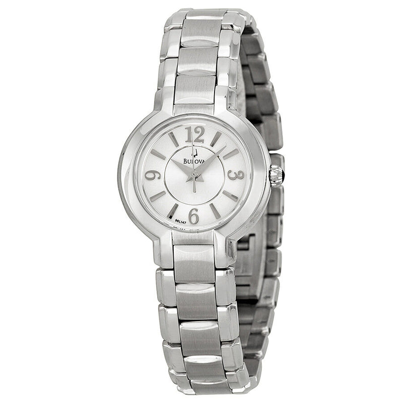 Bulova Fairlawn Silver Dial Stainless Steel Ladies Watch #96L147 - Watches of America