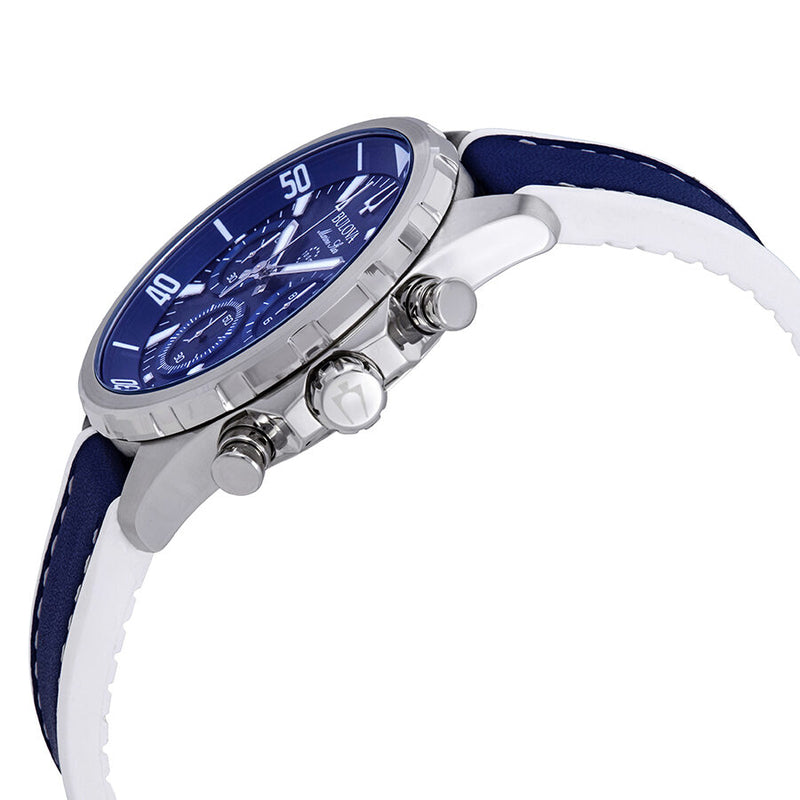 Bulova Marine Star Chronograph Blue Dial Men's Watch #96B287 - Watches of America #2