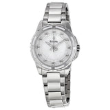 Bulova Mother of Pearl Diamond Dial Stainless Steel Ladies Watch #96P144 - Watches of America
