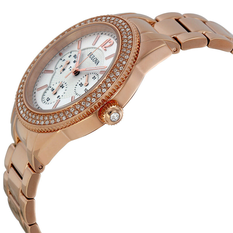 Bulova Multi-Function Silver Dial Rose Gold-plated Ladies Watch #97N101 - Watches of America #2