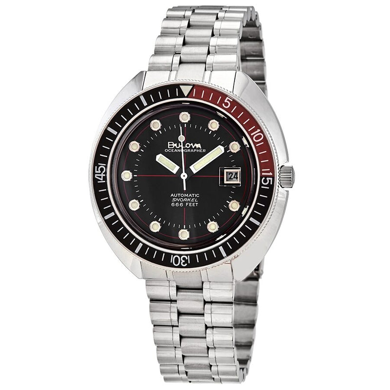 Bulova Oceanographer Automatic Black Dial Men's Watch #98B320 - Watches of America