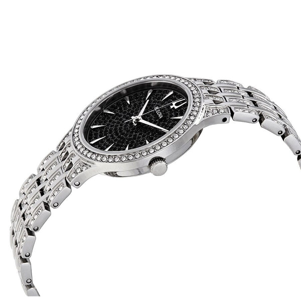 Bulova Phantom Black Pave Dial Stainless Steel Ladies Watch #96L273 - Watches of America #2