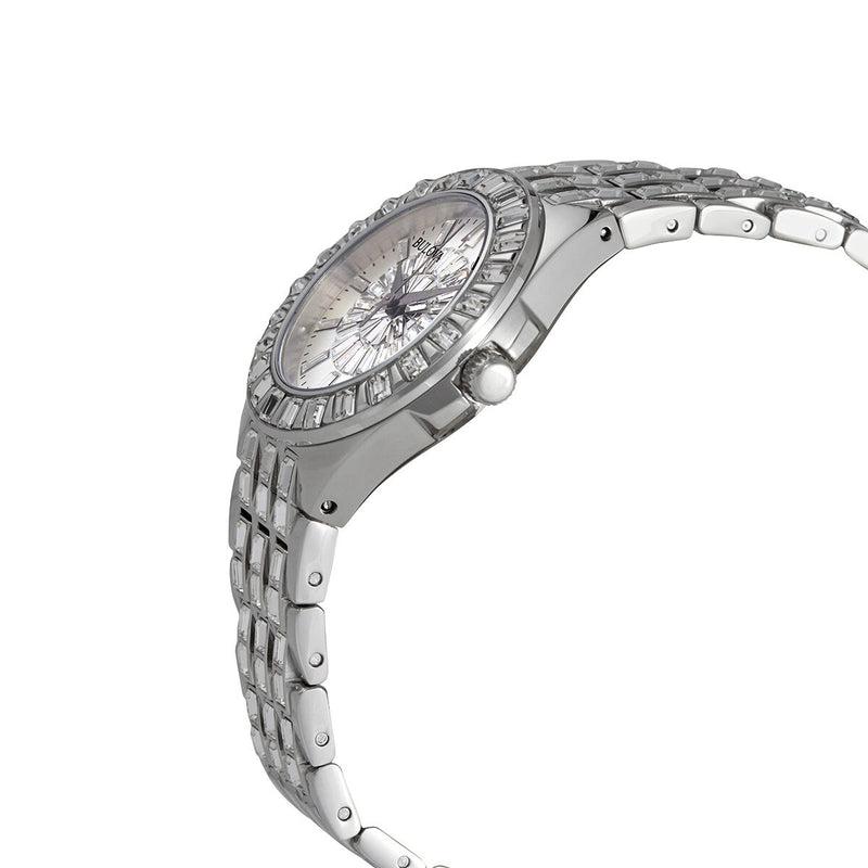 Bulova Phantom Quartz Crystal Silver-tone Pave Dial Ladies Watch #96L278 - Watches of America #2