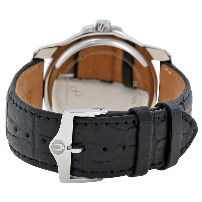 Bulova Precisionist Grey Dial Black Leather Men's Watch #96B158 - Watches of America #3