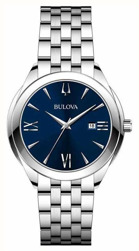 Bulova Quartz Blue Dial Stainless Steel Men's Watch #96B303 - Watches of America