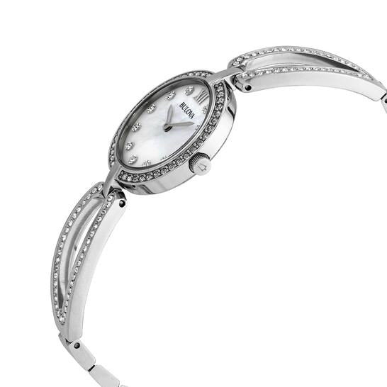 Reloj Bulova de cristal de cuarzo para mujer 96L223
