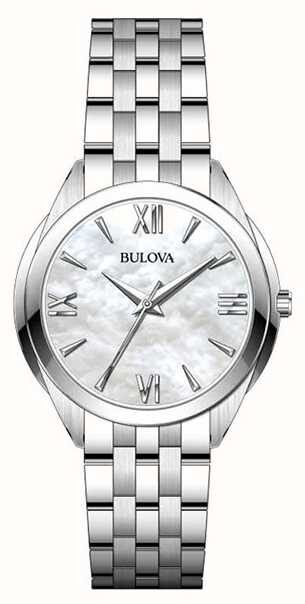 Bulova Quartz Mother of Pearl Dial Ladies Watch #96L268 - Watches of America