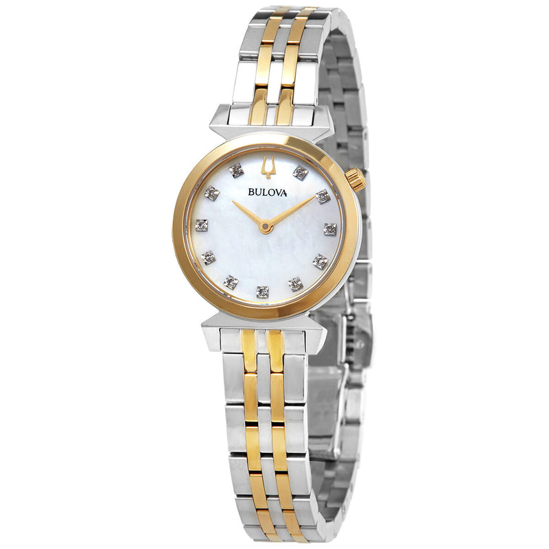 Bulova Regatta Quartz Diamond Mother of Pearl Dial Ladies Watch #98P202 - Watches of America
