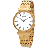 Bulova Regatta Quartz White Dial Gold-tone Men's Watch #97A153 - Watches of America