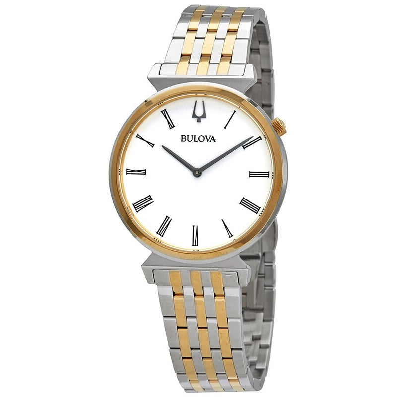 Bulova Regatta Quartz White Dial Two-tone Men's Watch #98A233 - Watches of America