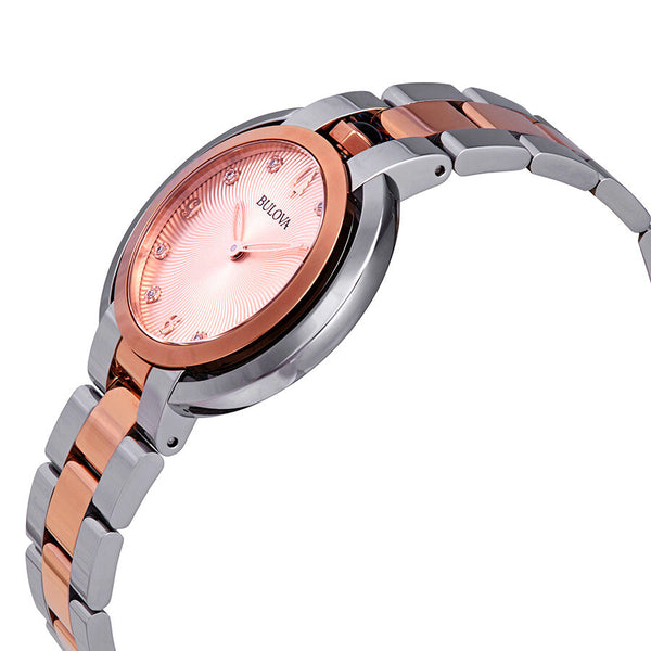 Bulova Rubaiyat Diamond Rose Gold Dial Two-Tone Ladies Watch #98P174 - Watches of America #2