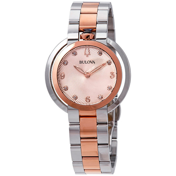 Bulova Rubaiyat Diamond Rose Gold Dial Two-Tone Ladies Watch #98P174 - Watches of America