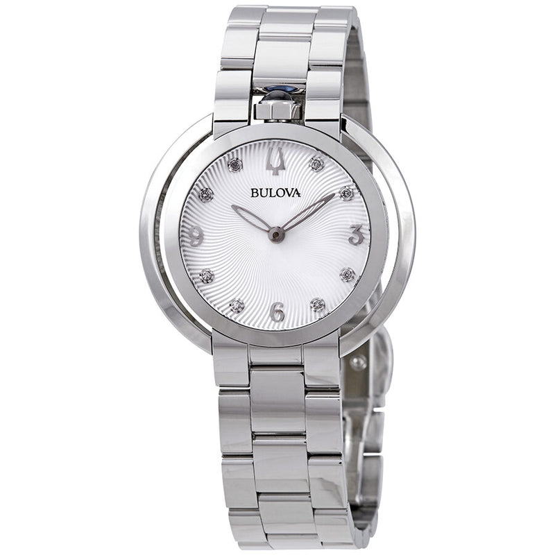 Bulova Rubaiyat Diamond White Dial Ladies Watch #96P184 - Watches of America