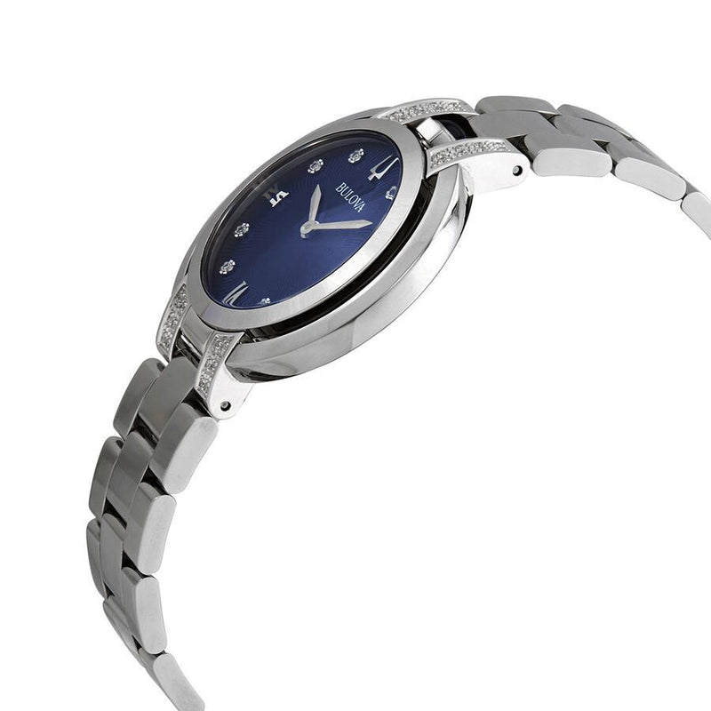 Bulova RUBAIYAT Reloj de cuarzo con esfera azul y diamantes para mujer 96R225