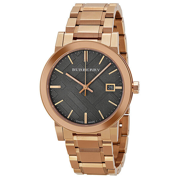 Burberry Brown Check Pattern Dial Rose Gold-plated Unisex Watch BU9005 - Watches of America