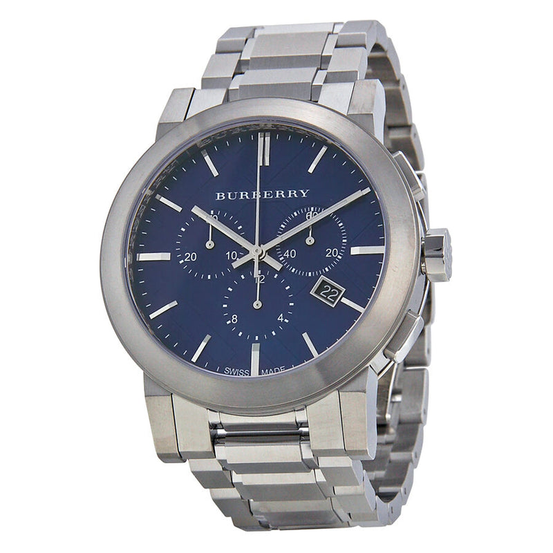 Burberry Chronograph Blue Dial Stainless Steel Men's Watch BU9363 - Watches of America