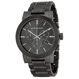 Burberry Chronograph Dark Grey Dial Black Ion-plated Men's Watch BU9354 - Watches of America