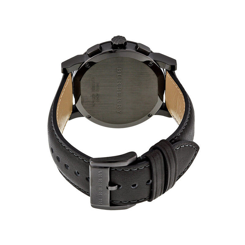 Burberry Chronograph Dark Grey Dial Dark Grey Leather Men's Watch BU9364 - Watches of America #3