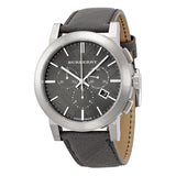 Burberry Grey Dial Black Leather Men's Watch BU9362 - Watches of America