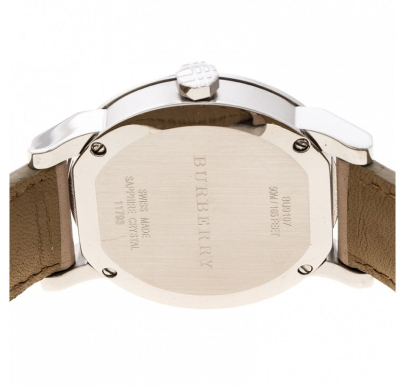 Burberry Women's Large Check Tan Leather Strap Women's Watch BU9107 - Watches of America #2