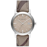 Burberry Brown Dial Brown Chequered Leather Strap Watch For Unisex Unisex Watch  BU9029 - Watches of America