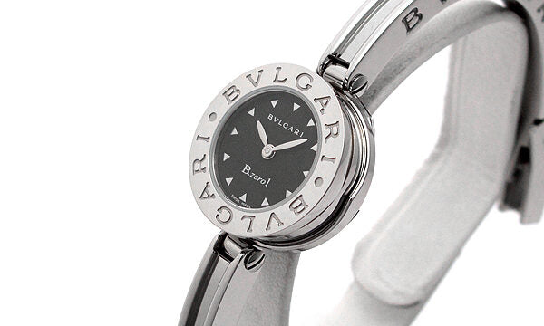 Bvlgari B.zero1 Black Dial Stainless Steel Bangle Bracelet Ladies Watch #101035 - Watches of America