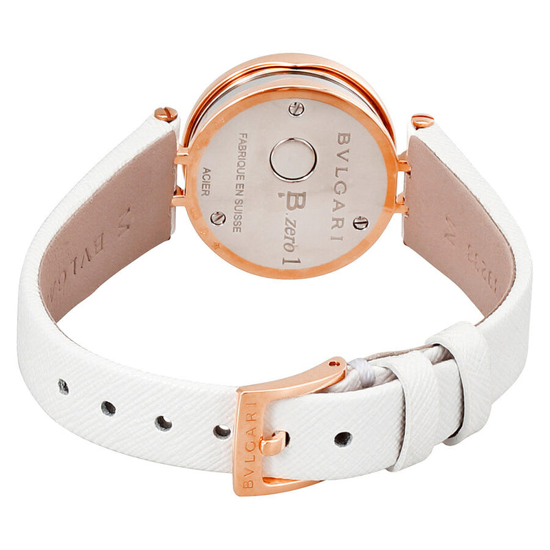 Bvlgari B.zero1 White Dial 18kt Pink Gold Quartz Ladies Watch #102398 - Watches of America #3