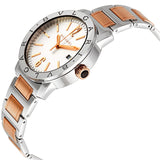 Bvlgari Bvlgari Two-tone Gold Bracelet White Dial Automatic Men's Watch #102108 - Watches of America #2