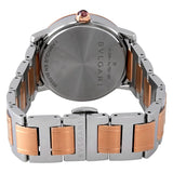 Bvlgari Bvlgari Automatic Purple Diamond Dial Steel and 18K Pink Gold Ladies Watch #102622 - Watches of America #3