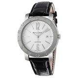 Bvlgari Bvlgari Automatic White Dial Stainless Steel Leather Men's Watch 101379#BB42WSLDAUTO - Watches of America