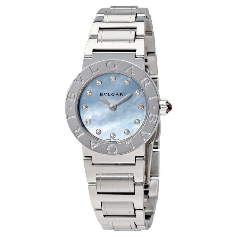 Bvlgari BVLGARI Blue Mother-of-Pearl Diamond Dial Stainless Steel Ladies Watch #102200 - Watches of America