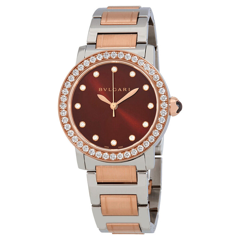 Bvlgari Bvlgari Brown Dial Diamond Automatic Ladies Watch #102478 - Watches of America