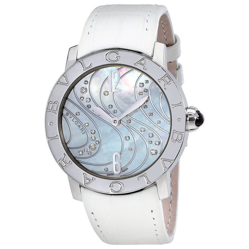 Bvlgari BVLGARI  Automatic White Mother of Pearl Diamond DialLadies Watch #102030 - Watches of America