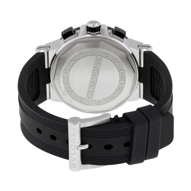 Bvlgari Diagono Black Lacquered Diamond Dial Chronograph Ladies Watch #102049 - Watches of America #3