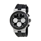 Bvlgari Diagono Black Lacquered Diamond Dial Chronograph Ladies Watch #102049 - Watches of America