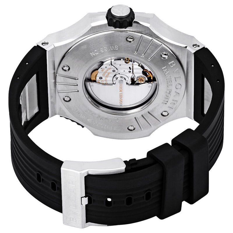 Bvlgari Endurer Chronograph Automatic Black Dial Men's Black Rubber Watch #101878 - Watches of America #3