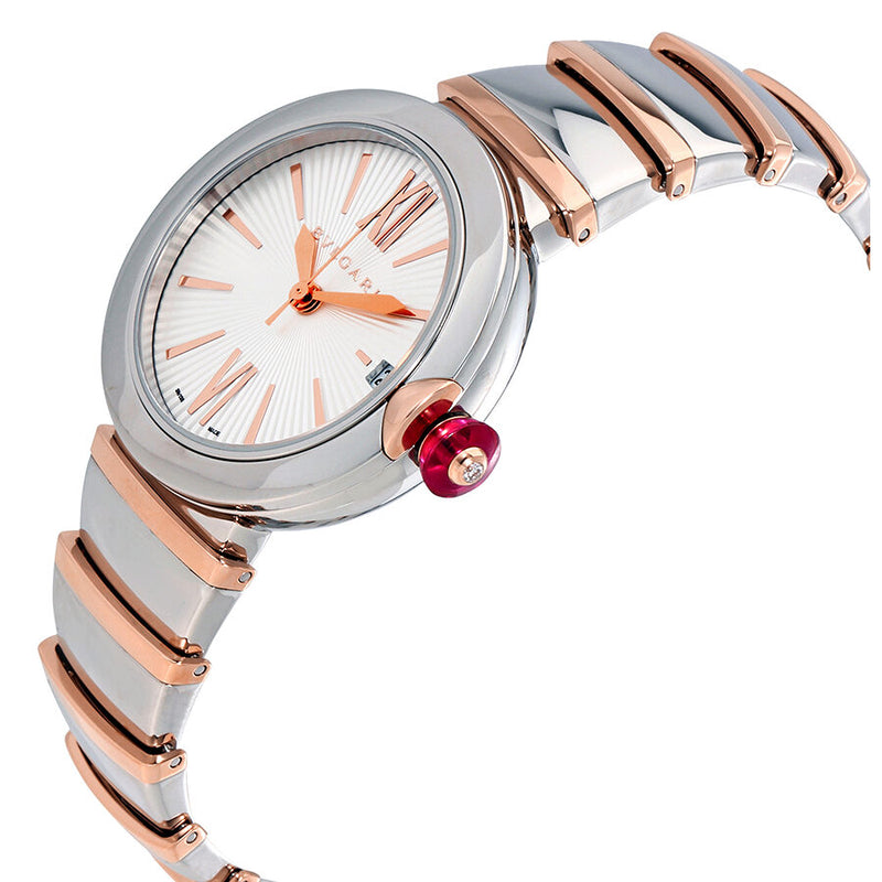 Bvlgari LVCEA  Automatic Silver Opaline Dial 18kt Pink Gold and Steel Ladies Watch #102197 - Watches of America #2