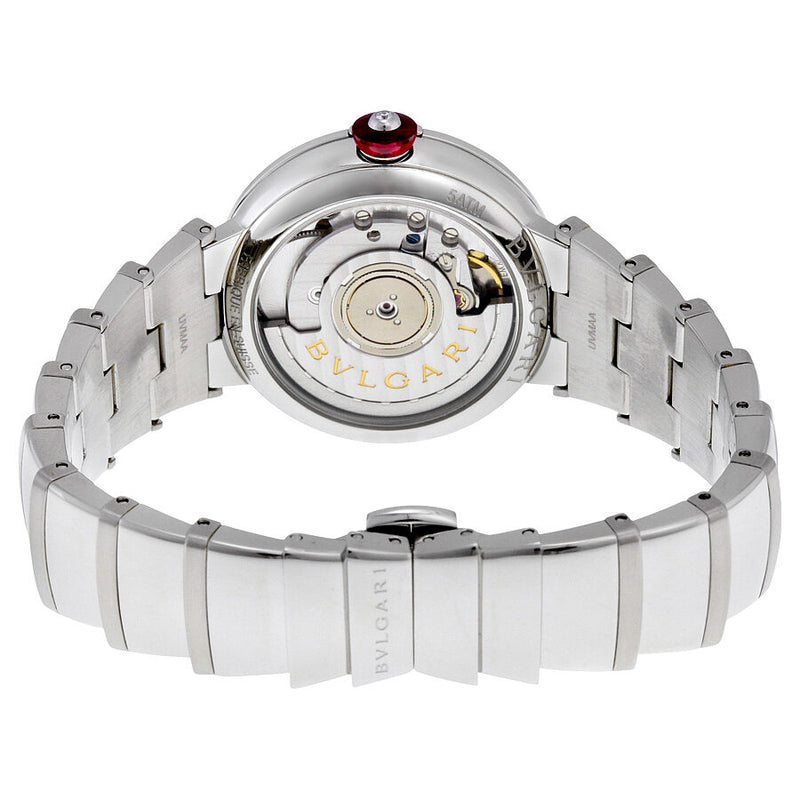 Bvlgari LVCEA Automatic White Mother of Pearl Diamond Dial Stainless Steel Ladies Watch #102199 - Watches of America #3