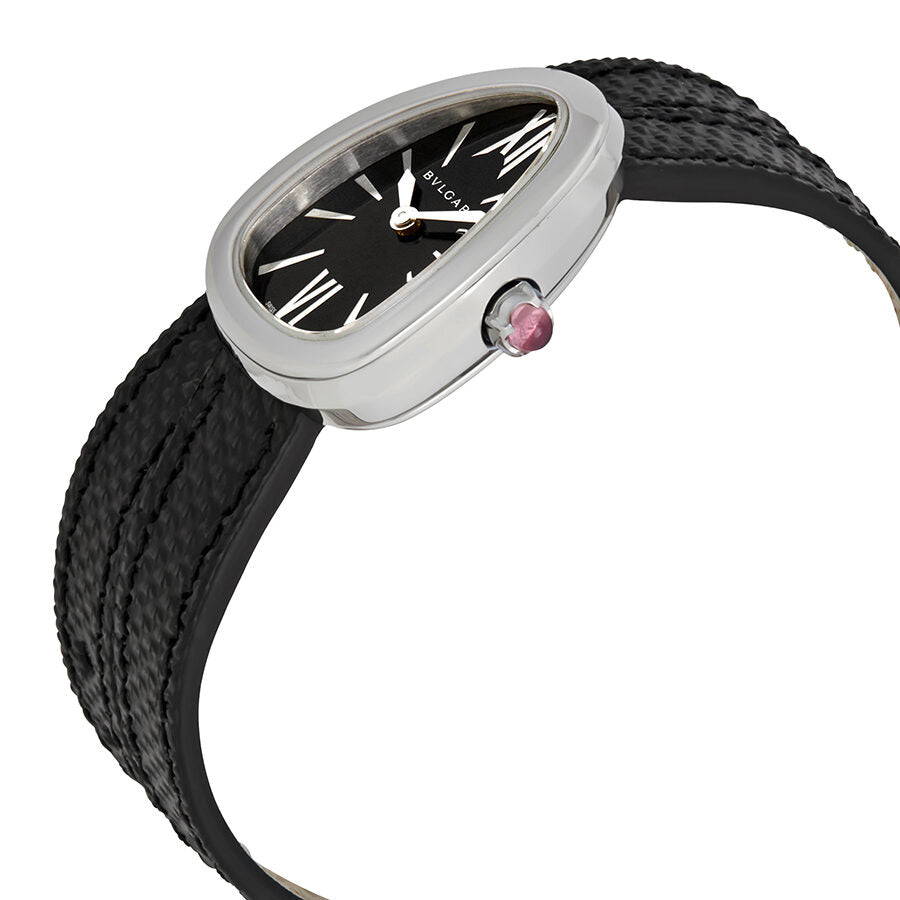 Bvlgari Serpenti Black Dial Ladies Double Wrap Leather Watch Bvlgari Serpenti Black Dial Ladies Double Wrap Leather Watch